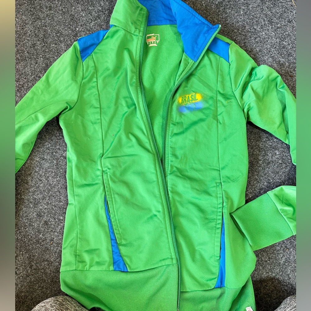 Puma Green and Blue Track Brazilian Jacket